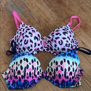 Euc vs pink bras 36D cheetah print
